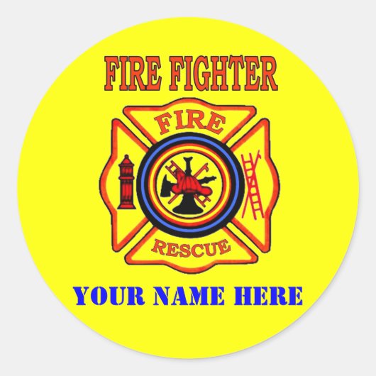 STICKER ROND COMBATTRE D'INCENDIE (Devant)