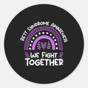 Sticker Rond Combattre ensemble Syndrome de Rett Sensibilisatio