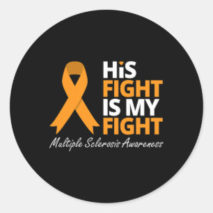 Sticker Rond Combattre est mon combat Ms Sensibilisation Orange