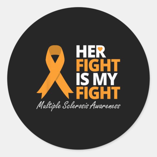 Sticker Rond Combattre est mon combat Ms Sensibilisation Orange (Devant)