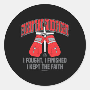 Sticker Rond Combattre Le Bon Combat Gants De Boxe Design Chris