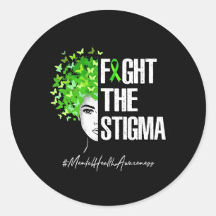 Sticker Rond Combattre le cadeau Stigma de sensibilisation à la