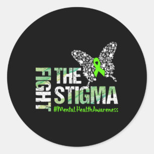 Sticker Rond Combattre le cadeau Stigma de sensibilisation à la