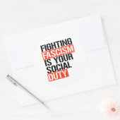 Sticker Rond Combattre le fascisme est votre devoir (Enveloppe)