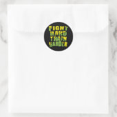 Sticker Rond Combattre plus fort le train dur (Sac)