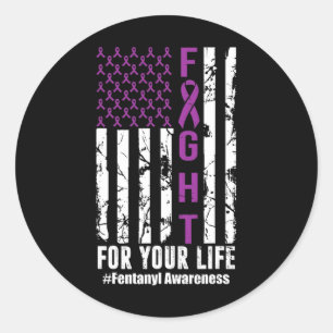Sticker Rond Combattre pour votre vie Surdose de sensibilisatio