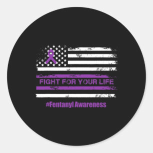 Sticker Rond Combattre pour votre vie Surdose de sensibilisatio