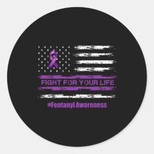 Sticker Rond Combattre pour votre vie Surdose de sensibilisatio