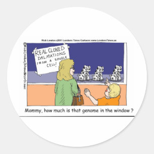 Sticker Rond Combien Ce Génome Dalmatien Est-Il Dans La Fenêtre