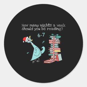 Sticker Rond Combien de nuits par semaine devriez-vous lire 6-7
