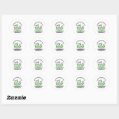 Sticker Rond Combien de nuits par semaine devriez-vous lire 6-7 (Feuille)