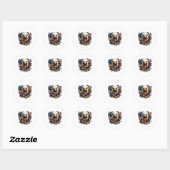 Sticker Rond Combo2 de serpent à aigle doré (Feuille)