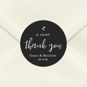 Sticker Rond Combo noir blanc Un Mariage Merci doux