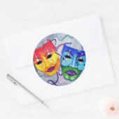 Sticker Rond Comédie et tragédie (Enveloppe)