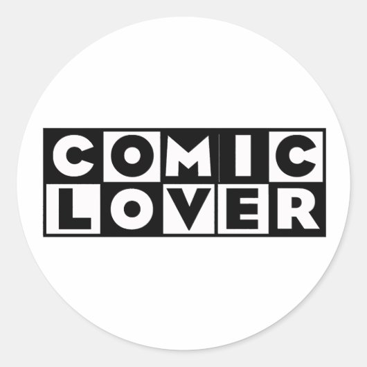 Sticker Rond Comic Book Lover Bold Design (Devant)