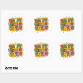 Sticker Rond Comic Burst Joyeux Anniversaire (Feuille)
