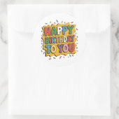 Sticker Rond Comic Burst Joyeux Anniversaire (Sac)