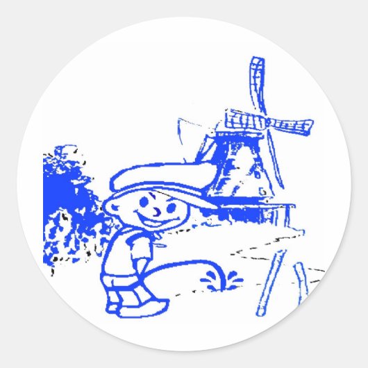 Sticker Rond Comical Dutch Boy (Devant)