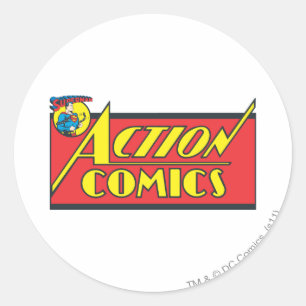Sticker Rond Comics d'action - Superman