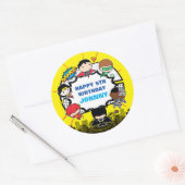 Sticker Rond Comics DC | Justice League - Anniversaire de Chibi (Enveloppe)
