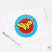 Sticker Rond Comics DC | Logo Wonder Woman | Joyeux anniversair (Enveloppe)