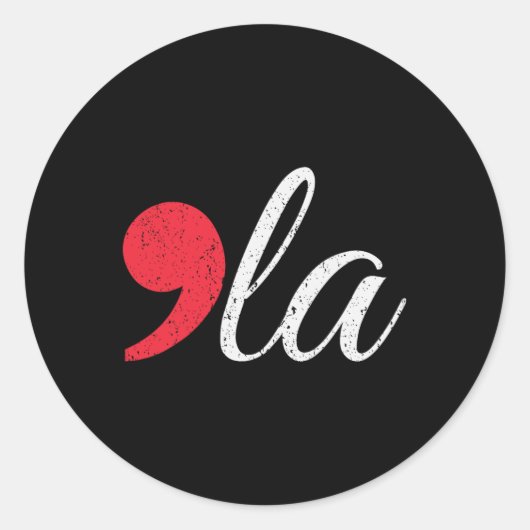 Sticker Rond Comma Distante La Kamala Harris (Devant)