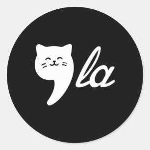 Sticker Rond Comma La Cat Ladies For Kamala Harris Kids Girls F