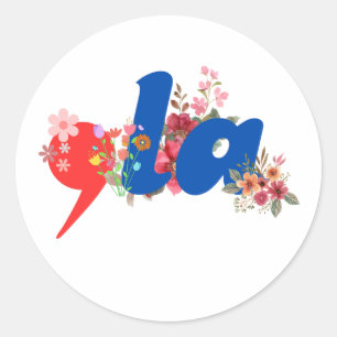 Sticker Rond Comma la Flowers