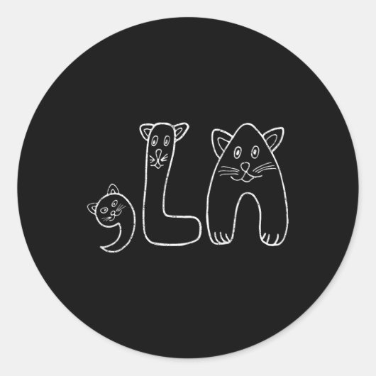 Sticker Rond Comma La Funny Kamala Retro Cat (Devant)