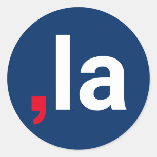 Sticker Rond Comma La kamala drôle prononciation rouge blanc bl