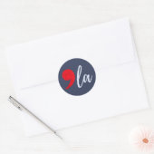 Sticker Rond Comma La Kamala Harris 2024 Président Funny (Enveloppe)