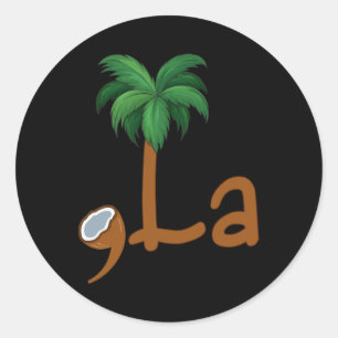 Sticker Rond Comma La Kamala Harris 2024 Président Funny Kamala