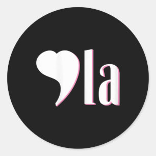 Sticker Rond Comma La Kamala Harris Funny Democrat Support 2020