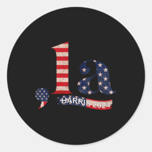 Sticker Rond Comma La Kamala Harris Pour Président 2024 Funny K