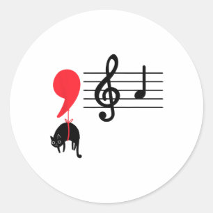 Sticker Rond Comma La Music Notes Kamala Harris Music Teacher E