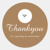 Sticker Rond Commande de script Logo Moderne Simple Merci (Devant)