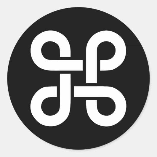 Sticker Rond Commande Idéologie Mac Apple (Devant)