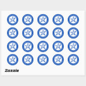 Sticker Rond COMMANDE MERCI Étoile de mer Bleu Blanc PERSONNALI (Feuille)