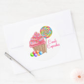 Sticker Rond Commande Personnalisée De Candace - Cupcakes Candi (Enveloppe)