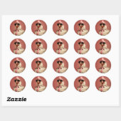 Sticker Rond Commandeur de poulet de Pâques élégant (Feuille)