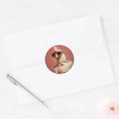 Sticker Rond Commandeur de poulet de Pâques élégant (Enveloppe)