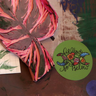 Sticker Rond Comme Ci-Dessous Triple Moon