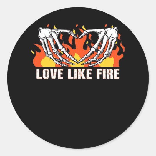 Sticker Rond Comme Classique - Skeleton Hands Heart (Devant)