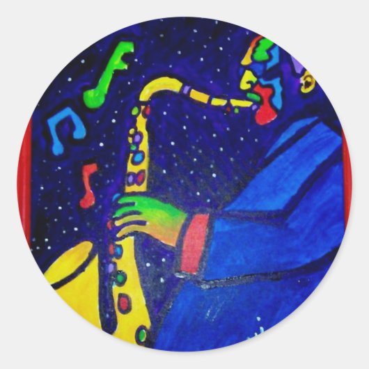 Sticker Rond Comme Jazz Man de Piliero (Devant)