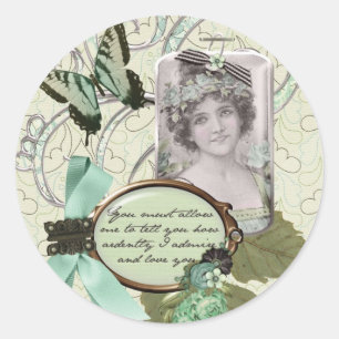 Sticker Rond Comme Je T'Aime Avec Ardeur !
