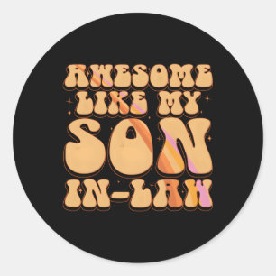 Sticker Rond Comme Ma Fête des pères Mère Fils-En-Belle