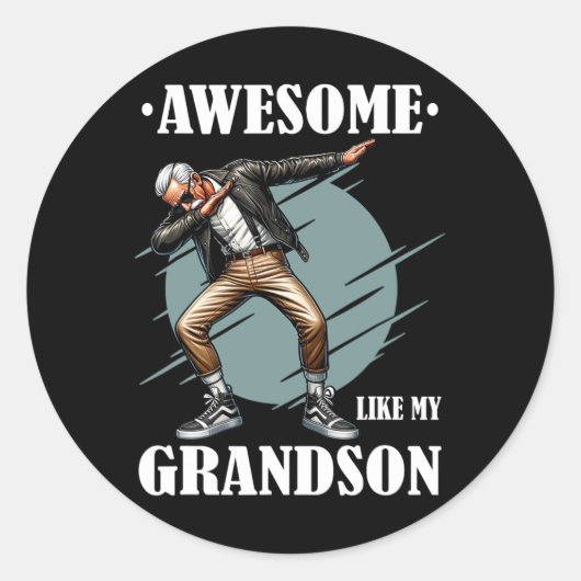 Sticker Rond Comme Mon Petit-Fils (Devant)