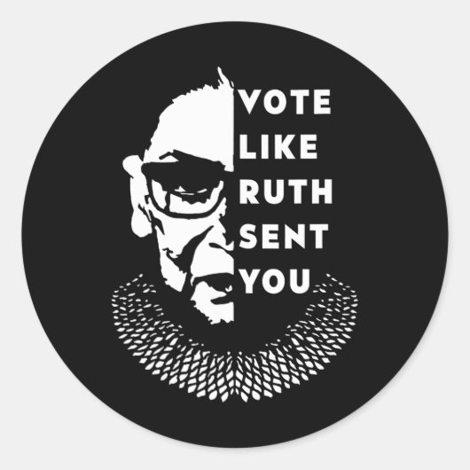 Sticker Rond Comme Ruth Vous A Envoyé - Féministe (Devant)