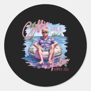 Sticker Rond Comme un Felon été 2024 drôle Trump 2024