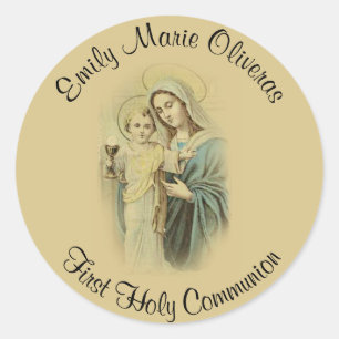 Sticker Rond Commémoration catholique de la première communion